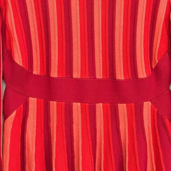 NWT Acler Patel Striped Knit Mini Dress in Carmine Mix Size 10
