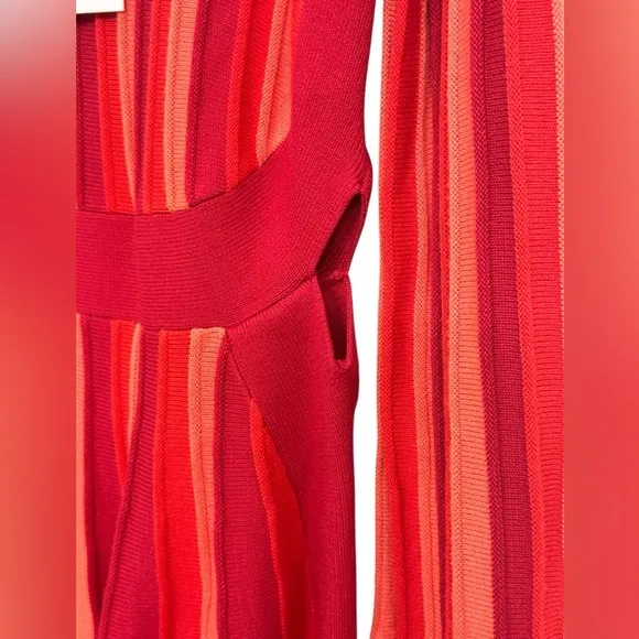 NWT Acler Patel Striped Knit Mini Dress in Carmine Mix Size 10
