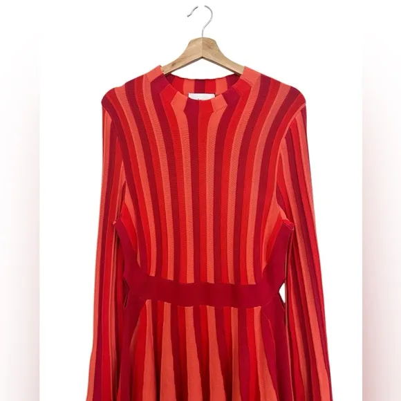 NWT Acler Patel Striped Knit Mini Dress in Carmine Mix Size 10