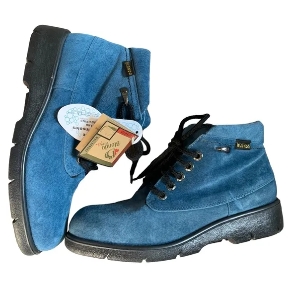 NWT Blondo Ultraflex Waterproof Blue Suede Boots 9