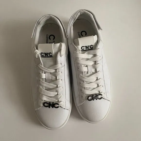 NWT CoSTUME National Chunky White Classic Luxury Sneakers Size EU 38 18800/W