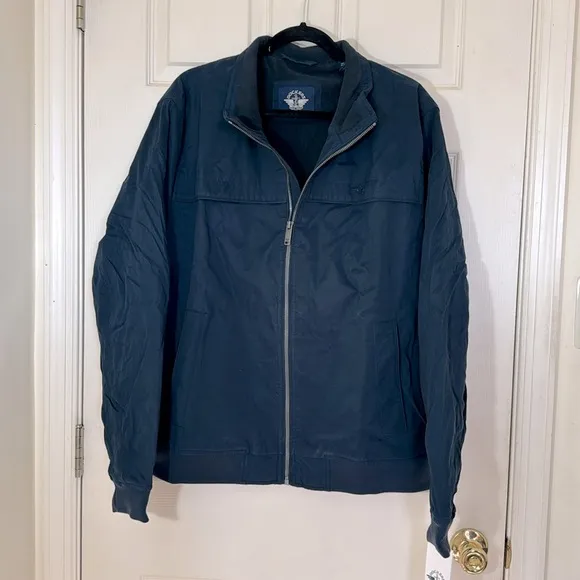NWT DOCKERS Men’s Jacket Size XL Water Resistant Navy Blue Fleece Lining