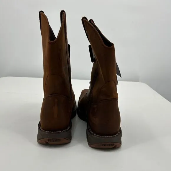 NWT Durango DB5444 Brown Leather Square Toe Slip-On Western Boots