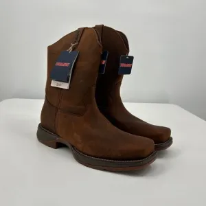 NWT Durango DB5444 Brown Leather Square Toe Slip-On Western Boots