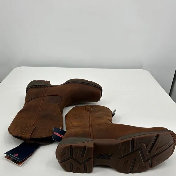 NWT Durango DB5444 Brown Leather Square Toe Slip-On Western Boots