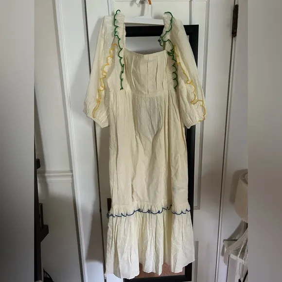 NWT FARM RIO Off-White Textured Midi Dress Size XS &amp; S