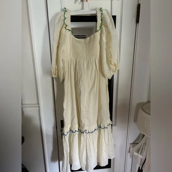NWT FARM RIO Off-White Textured Midi Dress Size XS &amp; S