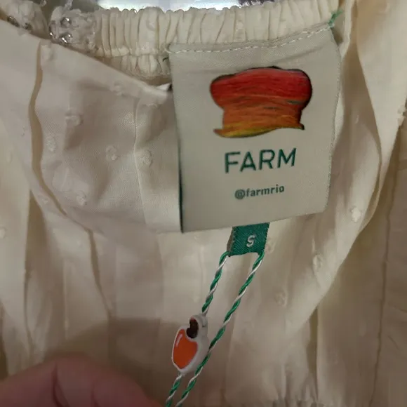 NWT FARM RIO Off-White Textured Midi Dress Size XS &amp; S