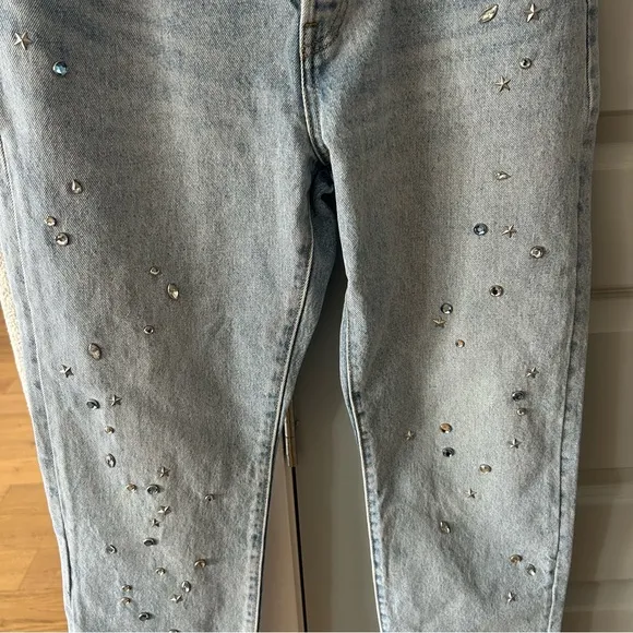 NWT Free People Levi’s 501 Crystal Studded Jeans