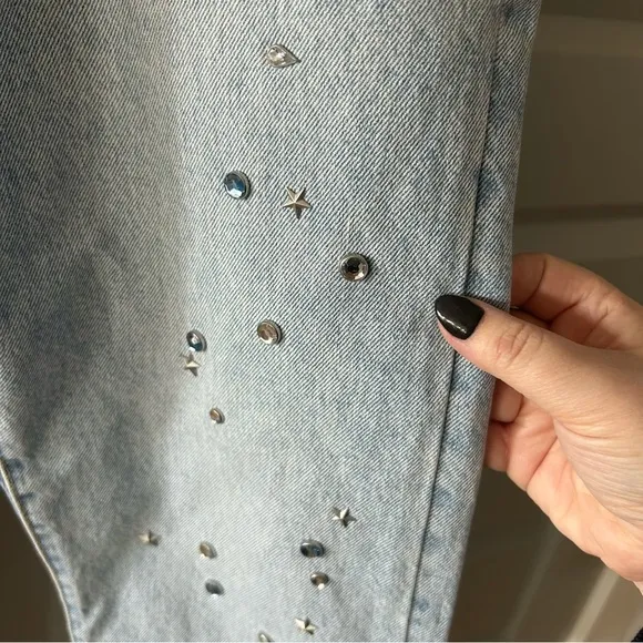 NWT Free People Levi’s 501 Crystal Studded Jeans