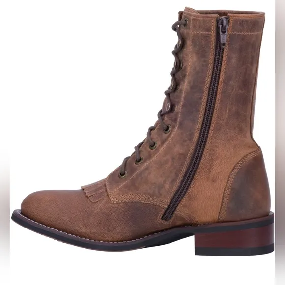 NWT Laredo women's Sara Rose tan leather cowboy boots. Size 7.