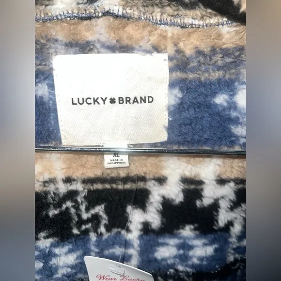 NWT Lucky Brand Sherpa Fleece Shacket size XL