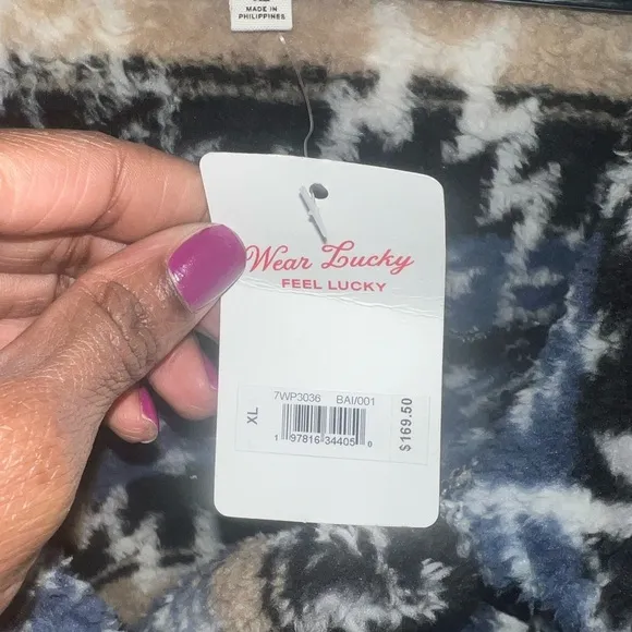 NWT Lucky Brand Sherpa Fleece Shacket size XL