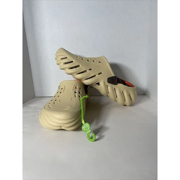 NWT Men Crocs Echo Clogs Sesame 207937 0HX Sz 11 Mens