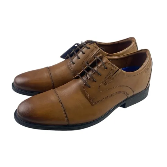 NWT Mens Clarks Whiddon Captoe Dress Shoes Tan Size 10