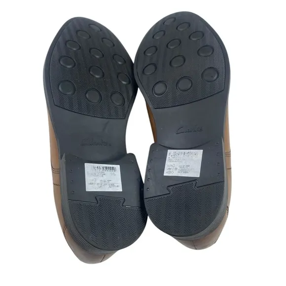 NWT Mens Clarks Whiddon Captoe Dress Shoes Tan Size 10