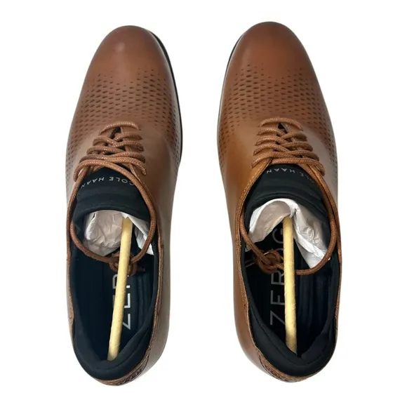 NWT Men’s Cole Haan Brown and White Men’s Oxford Shoes with Perforated Design