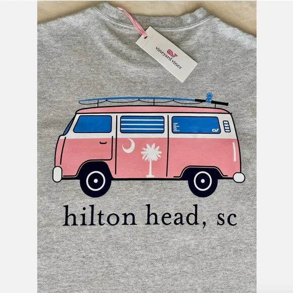 NWT! NEW! VINEYARD VINES HILTON HEAD SOUTH CAROLINA PINK VAN TEE T-SHIRT MENS XS