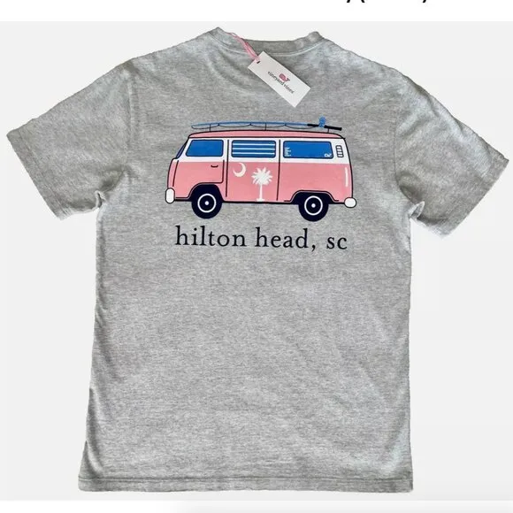 NWT! NEW! VINEYARD VINES HILTON HEAD SOUTH CAROLINA PINK VAN TEE T-SHIRT MENS XS
