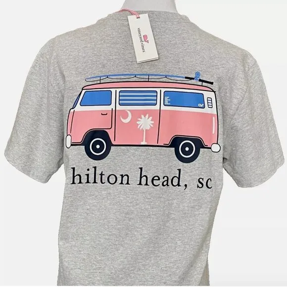 NWT! NEW! VINEYARD VINES HILTON HEAD SOUTH CAROLINA PINK VAN TEE T-SHIRT MENS XS