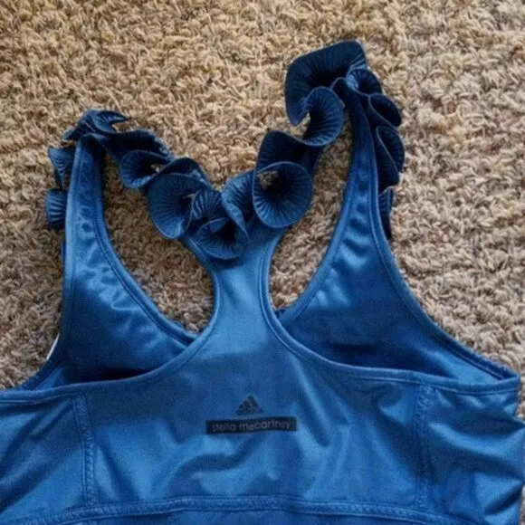 Nwt RARE STUNNING Adidas Stella McCartney BLUE Ruffle Tennis Dress M Medium