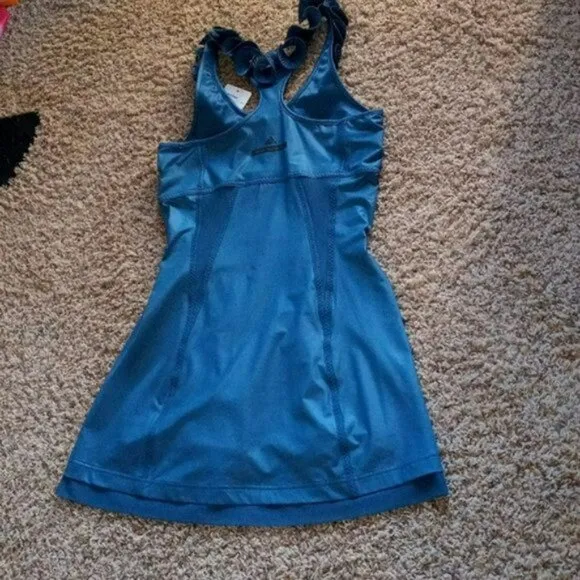 Nwt RARE STUNNING Adidas Stella McCartney BLUE Ruffle Tennis Dress M Medium