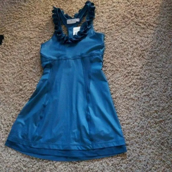 Nwt RARE STUNNING Adidas Stella McCartney BLUE Ruffle Tennis Dress M Medium