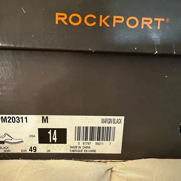 NWT-Rockport-Men’s Size 14 Black Noir