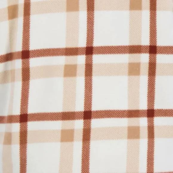 NWT SAGE Women's Button Front Cozy Plush Plaid Shirt Jacket