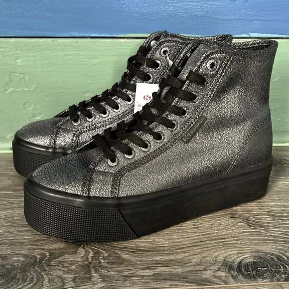 NWT superga 2708 High Top Lamé Sneakers