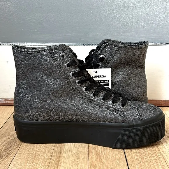 NWT superga 2708 High Top Lamé Sneakers