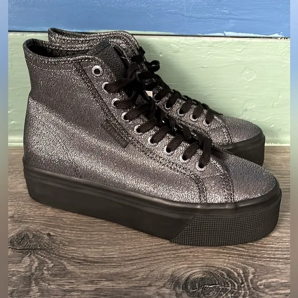 NWT superga 2708 High Top Lamé Sneakers