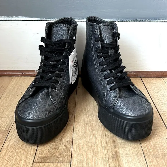 NWT superga 2708 High Top Lamé Sneakers