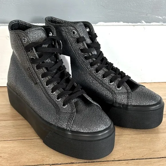 NWT superga 2708 High Top Lamé Sneakers