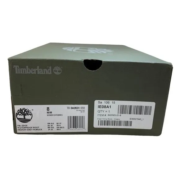 NWT Timberland Greenstride Edge Waterproof Nubuck Gray Hiking Boots 8