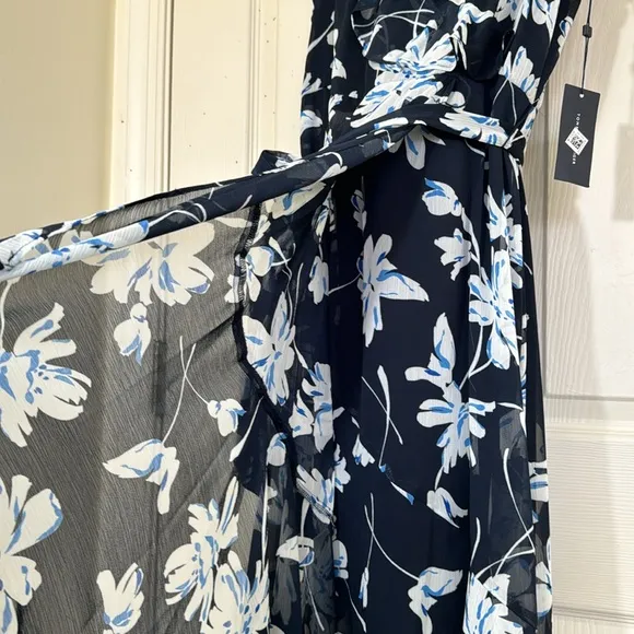 NWT TOMMY HILFIGER Floral Dress Size 14 Ruffle Dress Matching Belt
