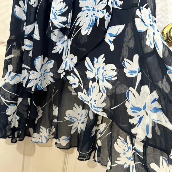 NWT TOMMY HILFIGER Floral Dress Size 14 Ruffle Dress Matching Belt