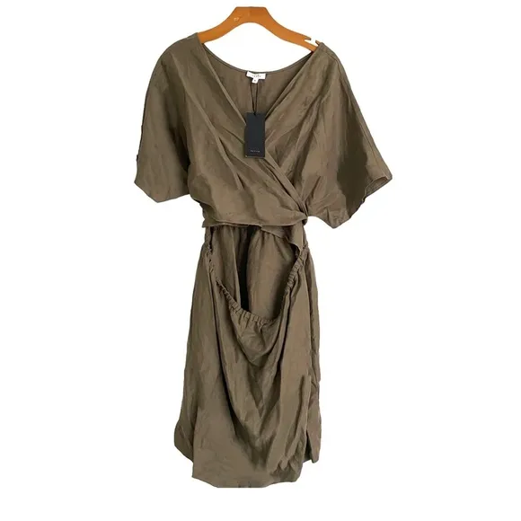 NWT Vetta The Convertible Wrap Mini Dress Khaki size XL