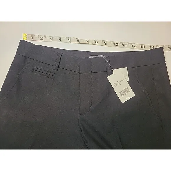 NWT Vince Womens Bermuda Shorts Sz 4 Cotton Hook &amp; Eye Zipped Black $225