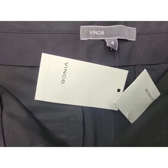 NWT Vince Womens Bermuda Shorts Sz 4 Cotton Hook &amp; Eye Zipped Black $225