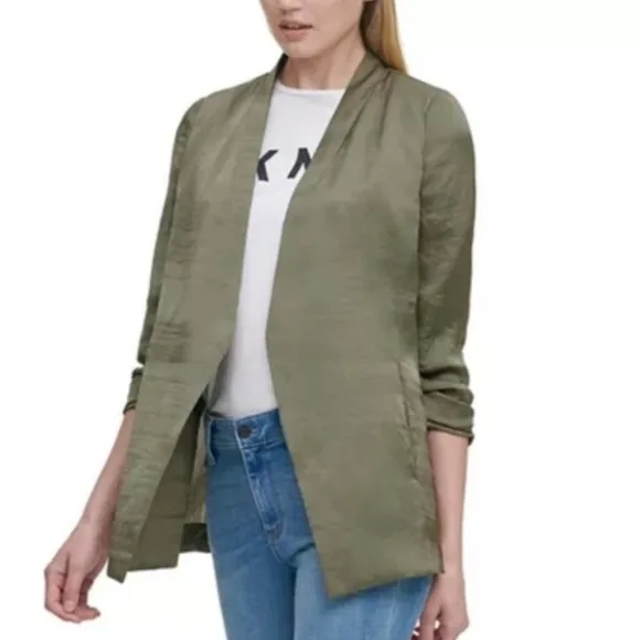 NWT ZARA Army Green Lightweight XL Coat | Office, Coastal Grandma, Dark Academia