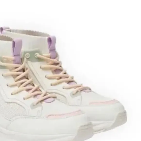 NWT. Zara Kids White Sock Style High-Top Sneakers/Pastel Details. Size 5,5/EU 8.