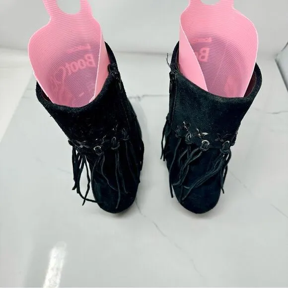 Oak Tree Farms Suede Fringe Slouch Boots- Size 8.5