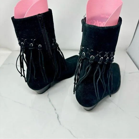 Oak Tree Farms Suede Fringe Slouch Boots- Size 8.5