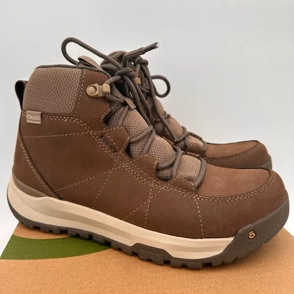 Oboz Women's Brown Cedar Mid Insulated B-Dry Waterproof Lace Up Boots New Size 8