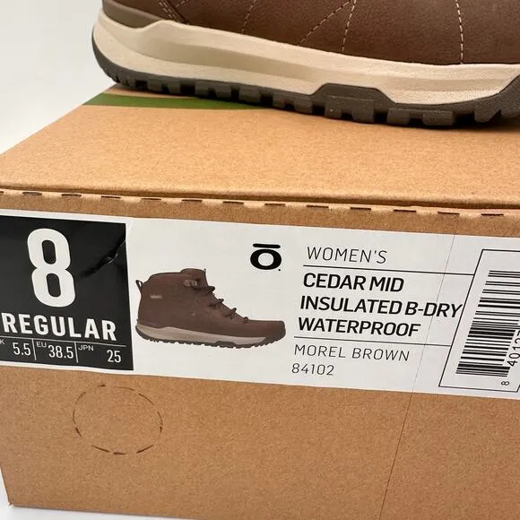 Oboz Women's Brown Cedar Mid Insulated B-Dry Waterproof Lace Up Boots New Size 8