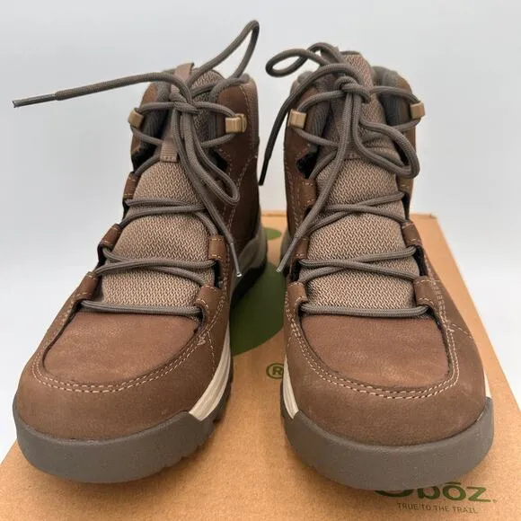 Oboz Women's Brown Cedar Mid Insulated B-Dry Waterproof Lace Up Boots New Size 8