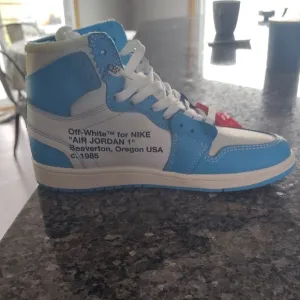 Off-White Air Jordan 1 Kids Shoes - Blue/White