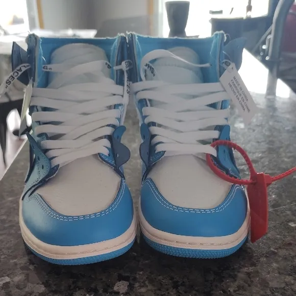 Off-White Air Jordan 1 Kids Shoes - Blue/White
