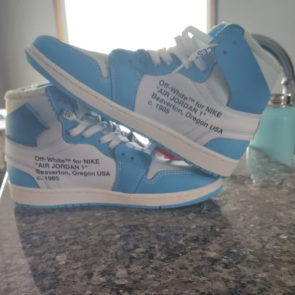 Off-White Air Jordan 1 Kids Shoes - Blue/White